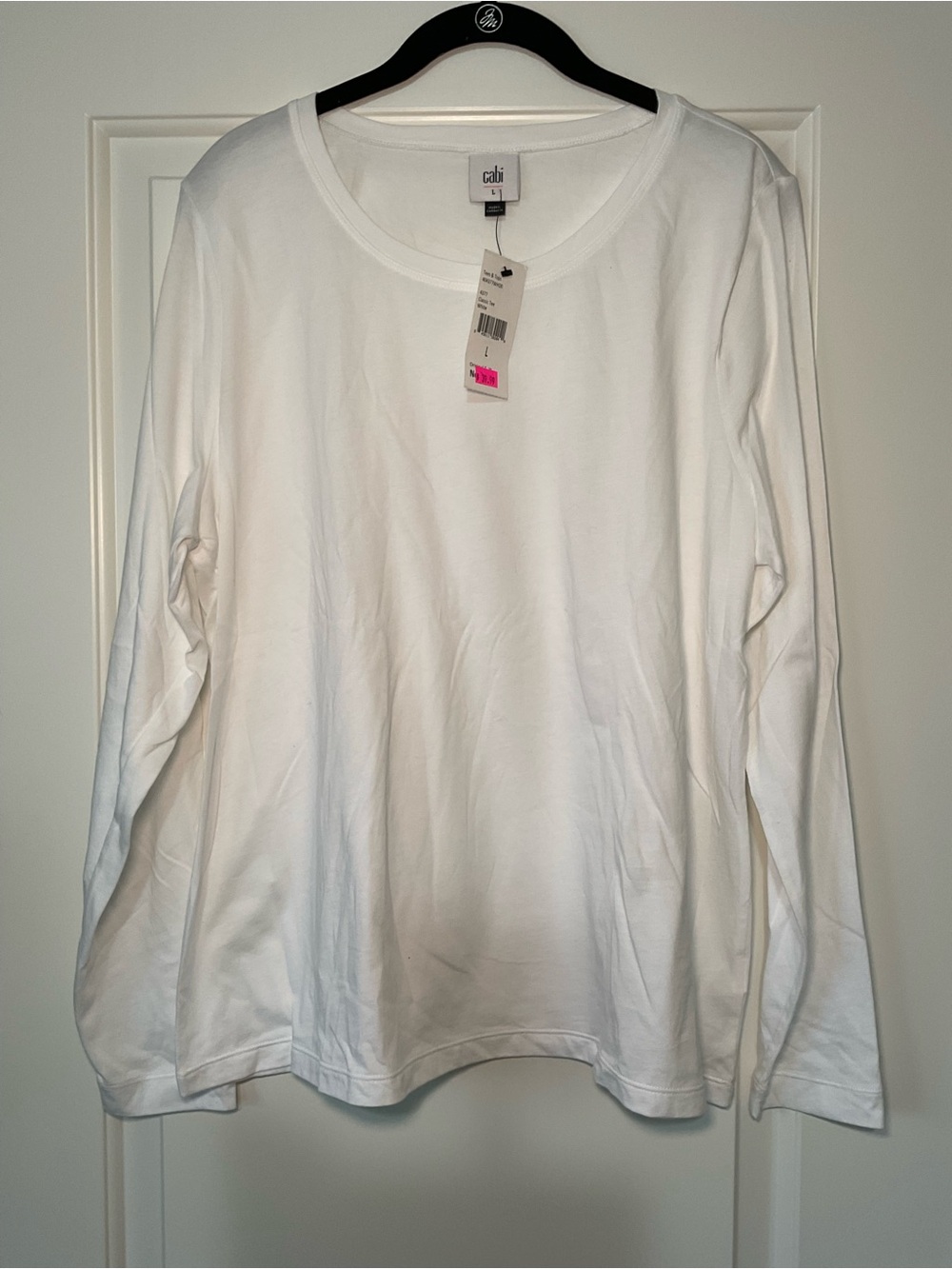 CAbi White Long-Sleeve Crewneck Top